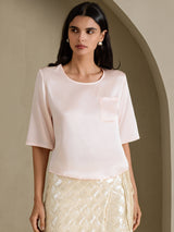 [Roze] SilkSilky-NL Half Sleeve Dames T-Shirt 001