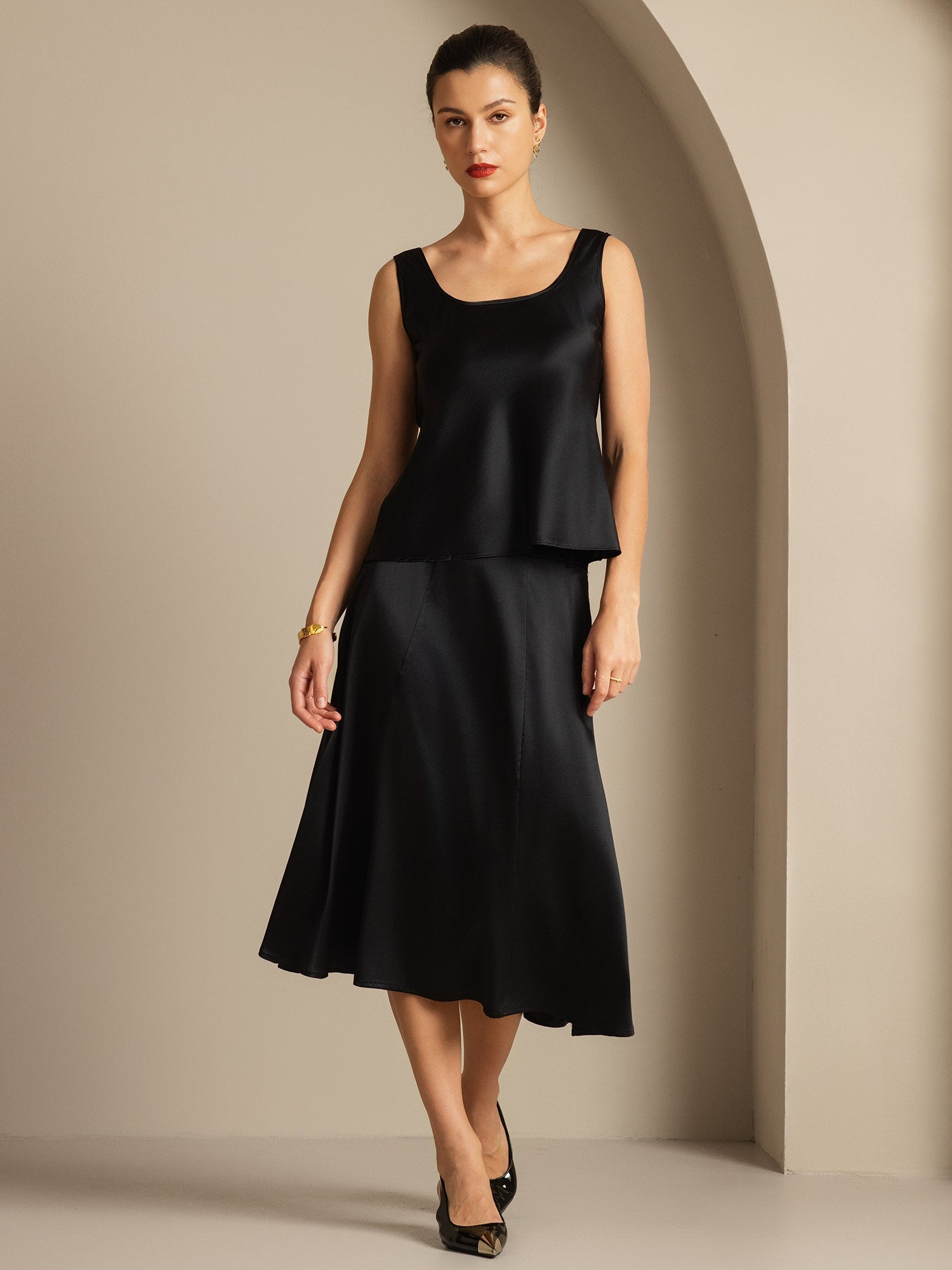 [Zwart] SilkSilky-NL 19Momme Zijde Camisoles 003,