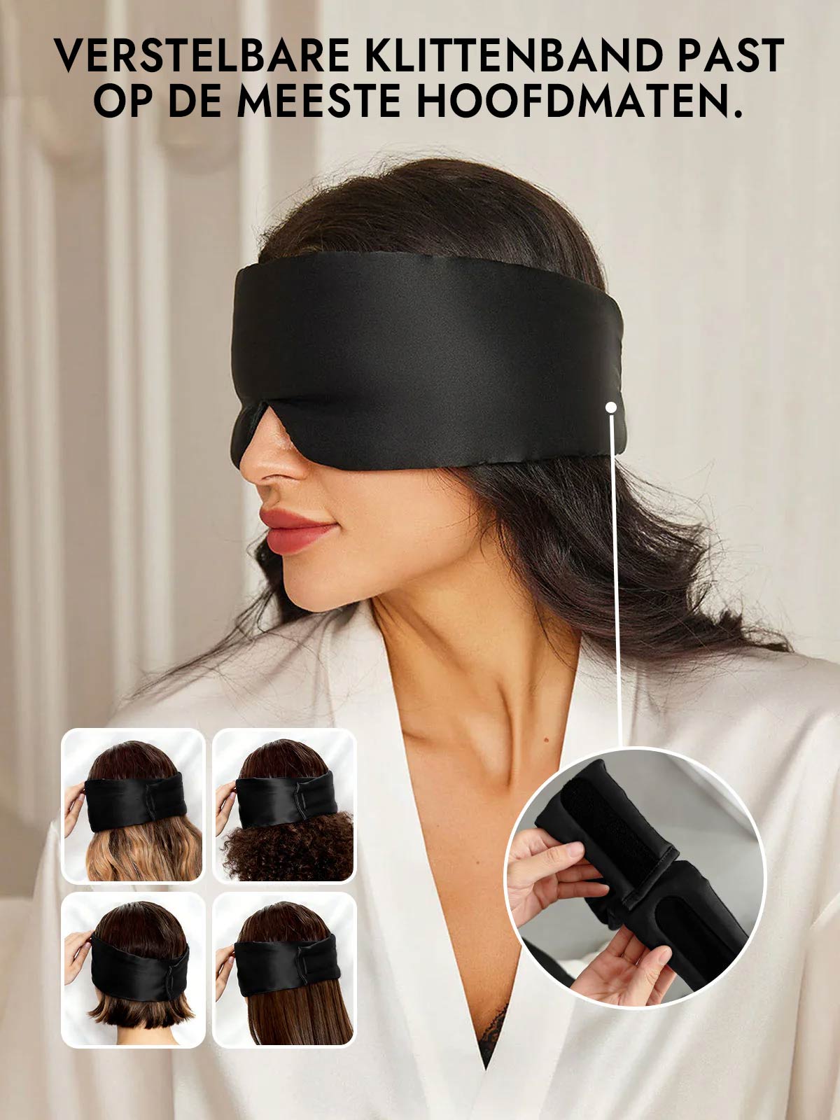 townssilk 100% zijden slaapmasker met verstelbare riem, comfortabel en