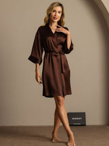 [Koffie] SilkSilky-NL 3/4 Sleeve Dames Kamerjas 007