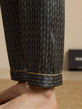 [Zwarte Ginkgo] SilkSilky-NL Mens Sleep Bottoms 004