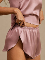 [Bleek Mauve] SilkSilky-NL Spaghetti Strap Split Cami-Set 006