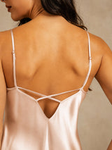 [Roze] SilkSilky-NL Spaghetti Strap Split Nachthemd 005