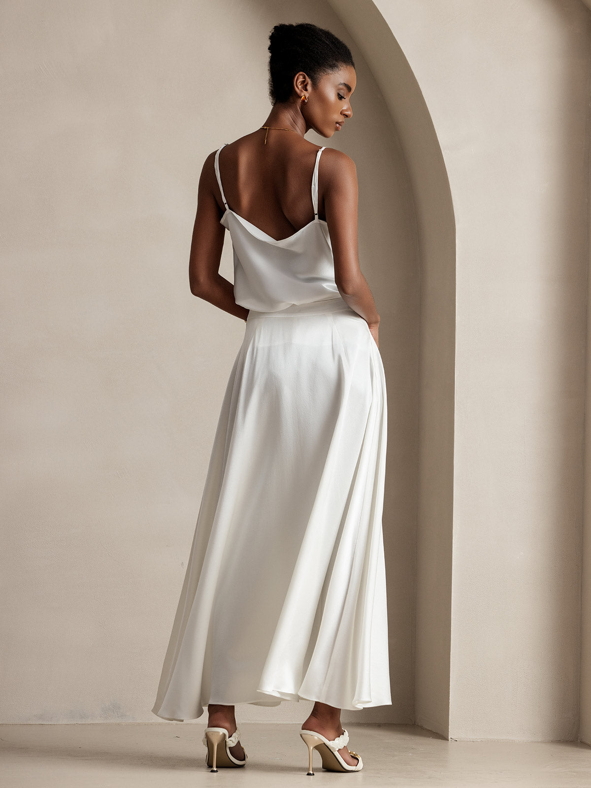 [Wit] SilkSilky-NL 19Momme Zijde Skirt 002