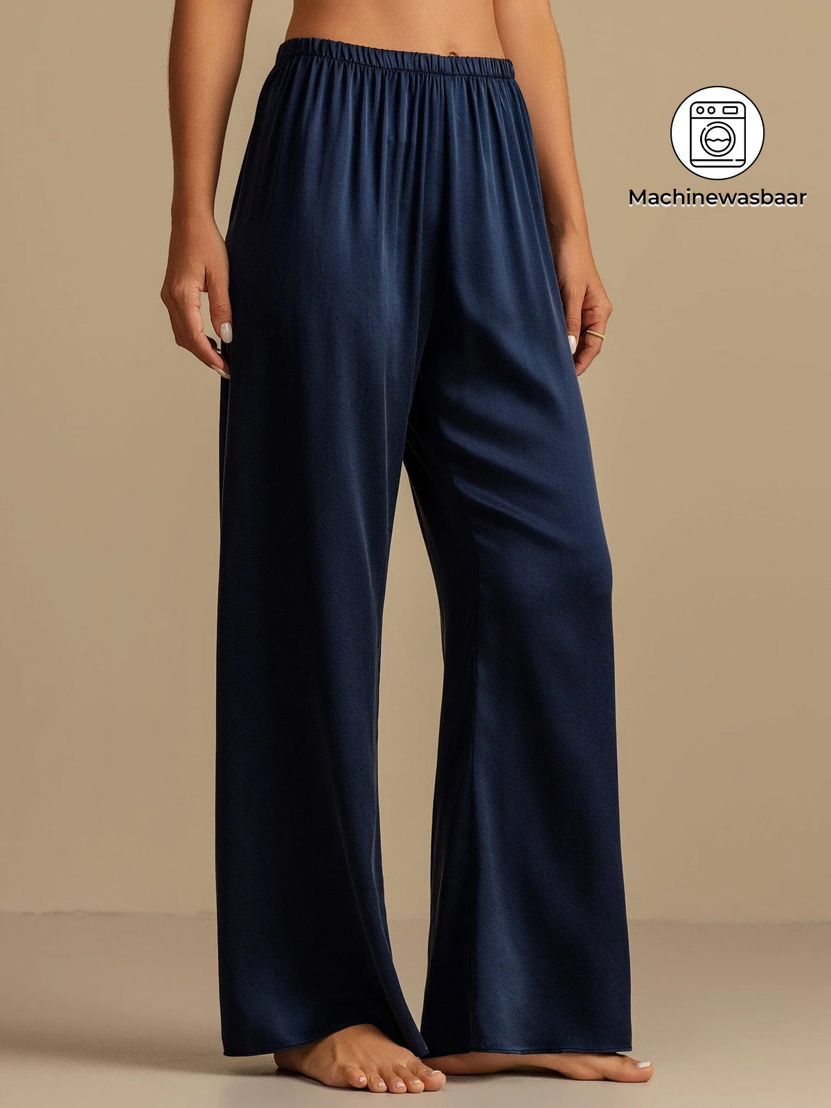 [Donkerblauw] SilkSilky-NL 19Momme Zijde Womens Sleep Bottoms 001