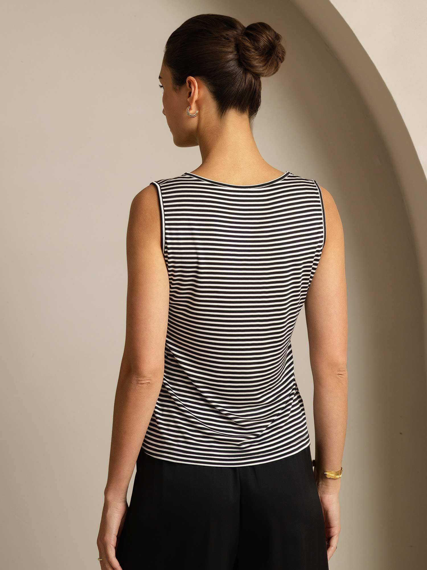 [WitteStreep] SilkSilky-NL Zijde Ronde Hals Cami-Top 002