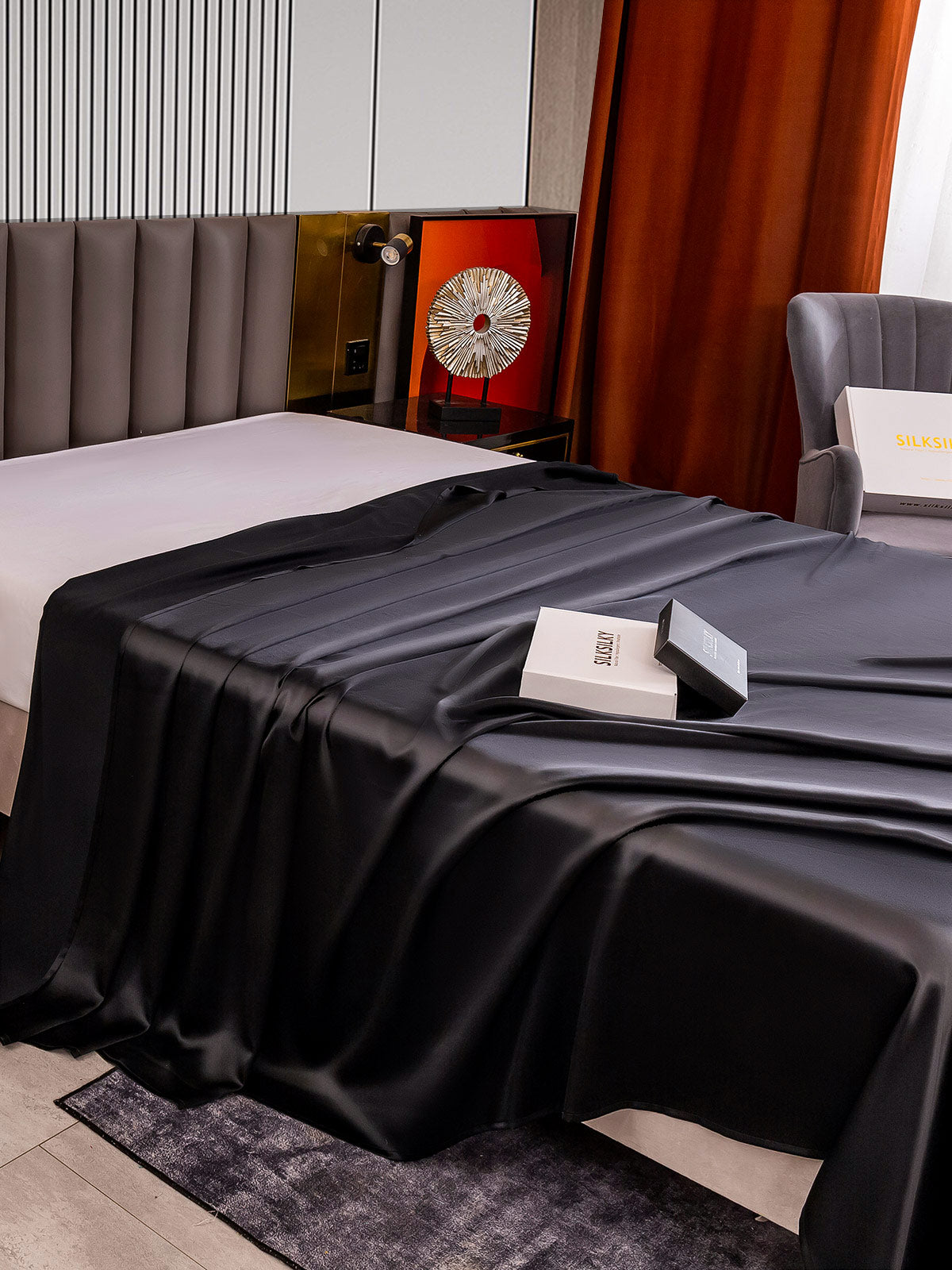 [Zwart] SilkSilky-NL 22Momme Sheet 004