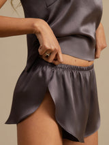 [Paars Grijs] SilkSilky-NL Spaghetti Bandjes Diepe Ronde Hals Cami-Set 007