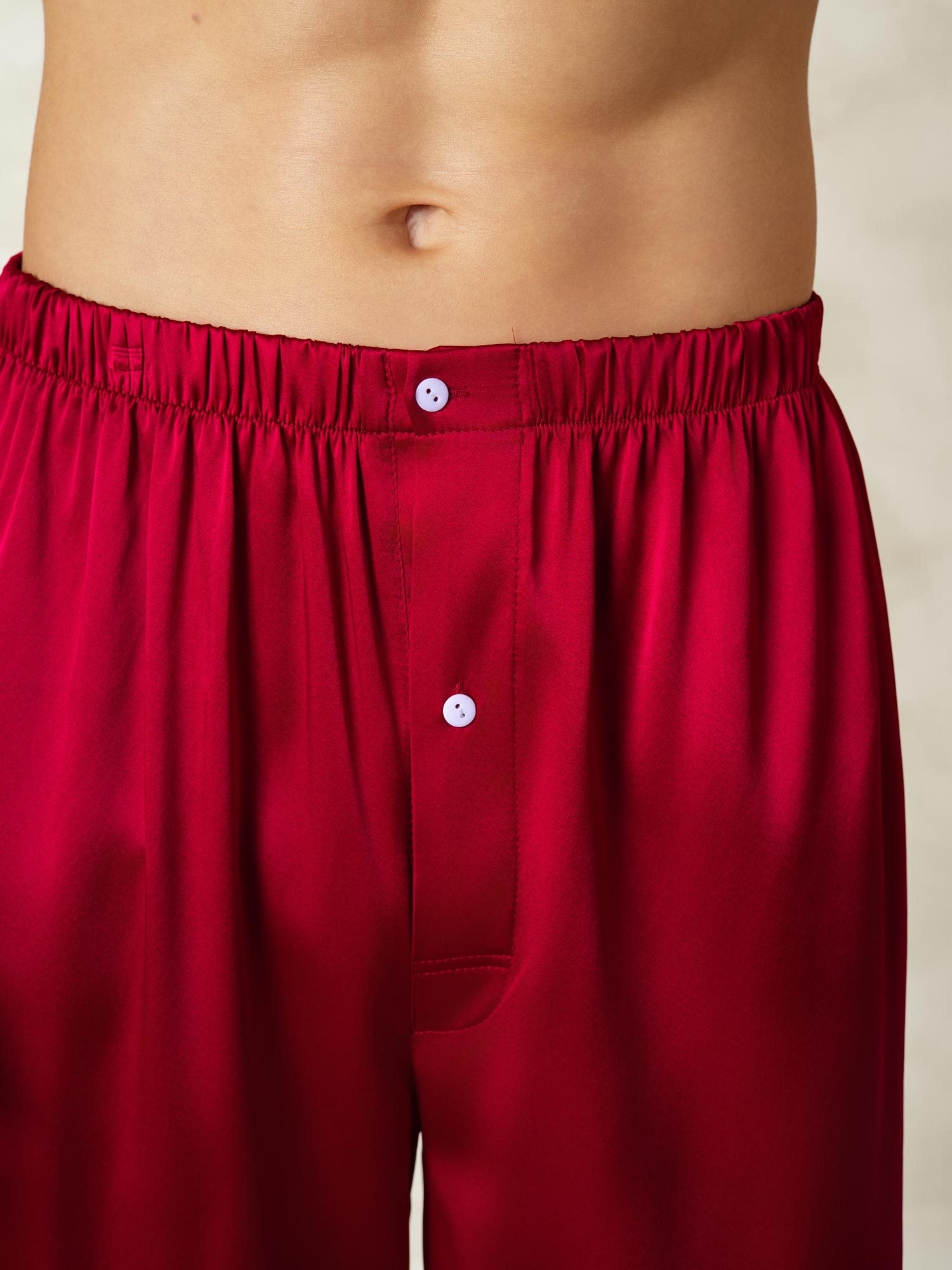 [Wijn] SilkSilky-NL Zijde Mens Sleep Bottoms 006