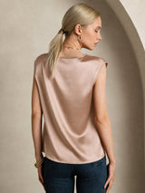 [Toscane] SilkSilky-NL Cap Sleeve Round Neck Dames T-Shirt 002
