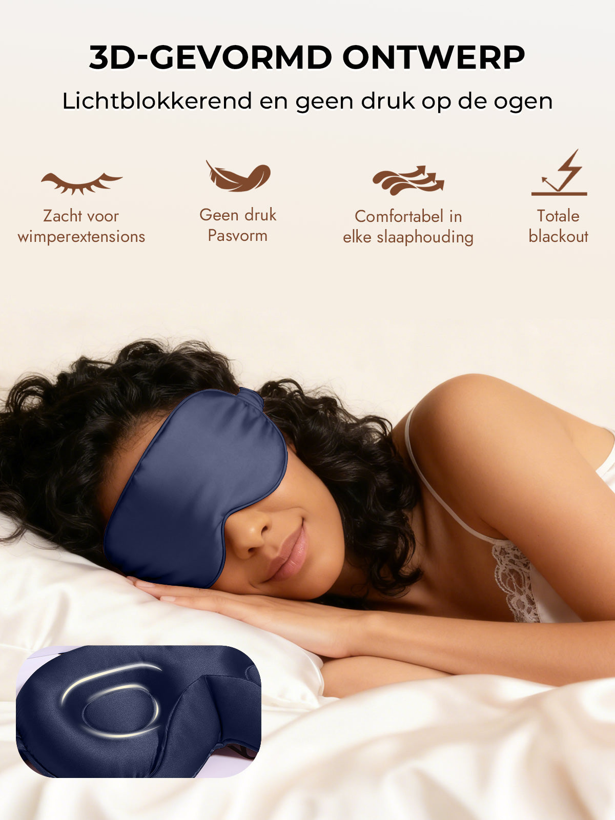 [Donkerblauw] SilkSilky-NL Zijde Eye Mask 006