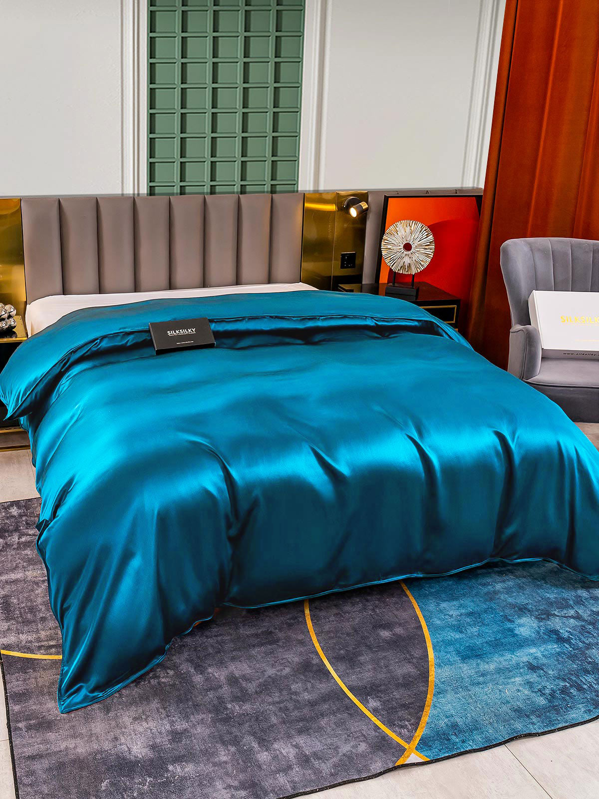[Koningsblauw] SilkSilky-NL 25Momme Duvet Cover 003
