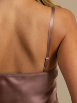 [Bleek Mauve] SilkSilky-NL Spaghetti Bandjes V Hals Nachthemd 006