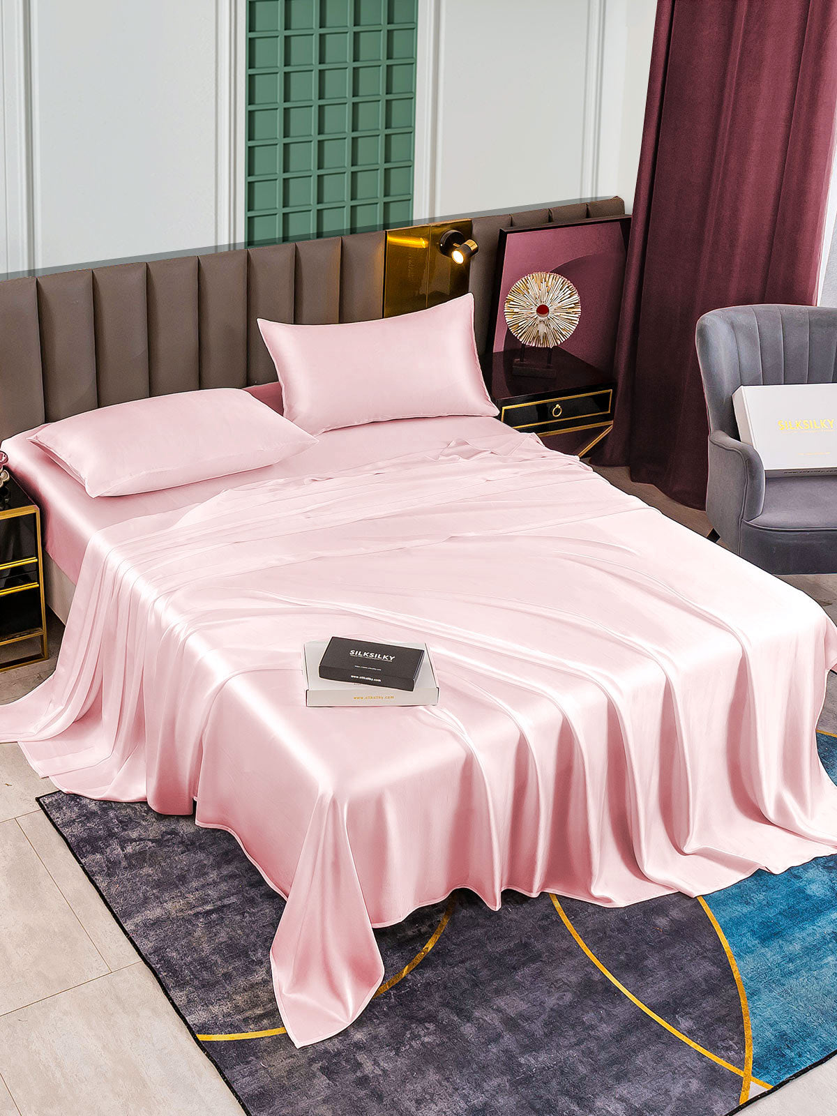 [Roze] SilkSilky-NL 25Momme Bedding Set 002