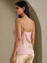 [Toscane] SilkSilky-NL Spaghetti Strap Cowl Neck Cami-Top 002
