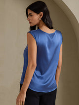 [Echt Petrol] SilkSilky-NL Cap Sleeve Round Neck Dames T-Shirt 002