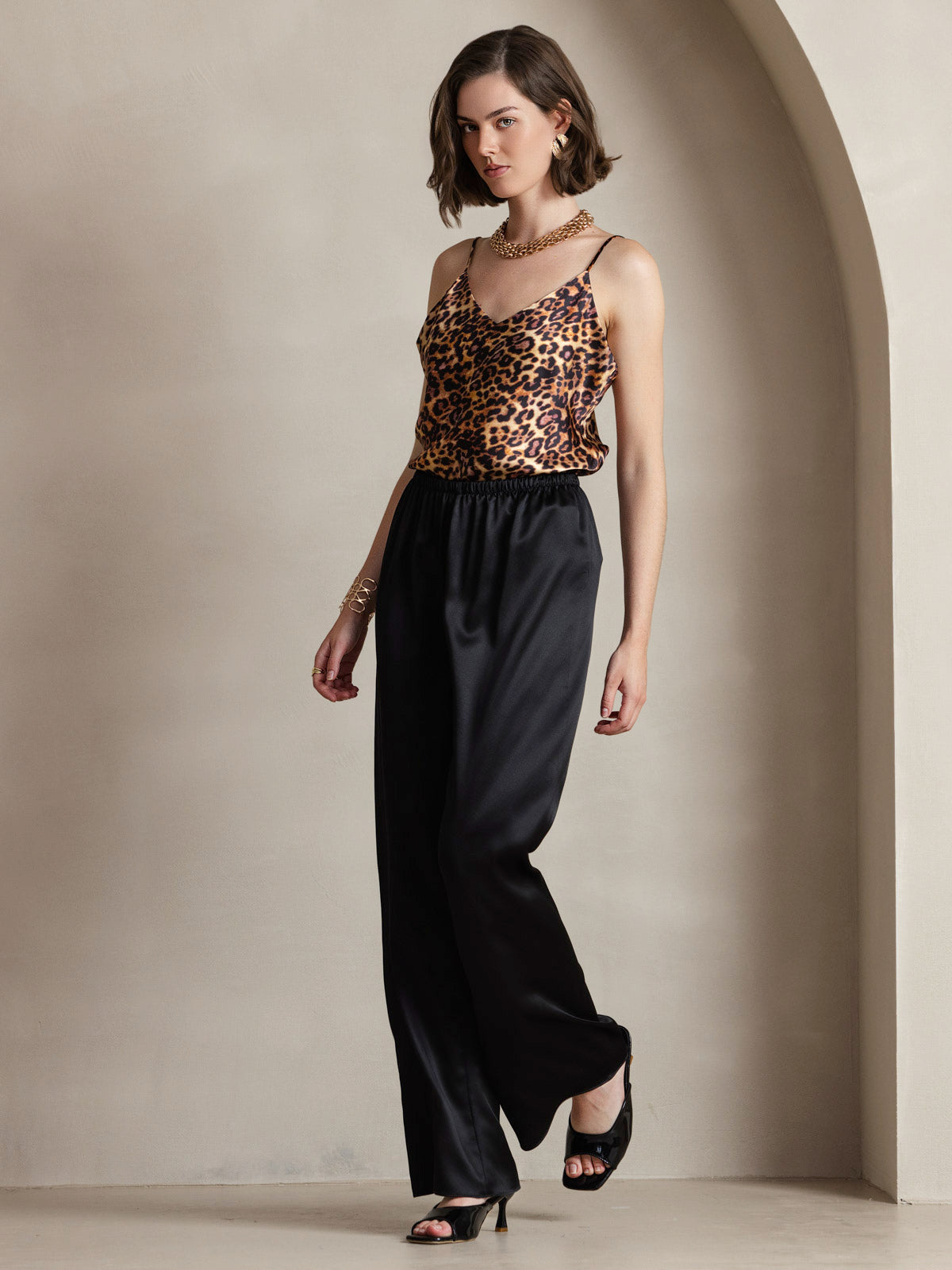 [Leopard] SilkSilky-NL V-Hals Cami-Top 004
