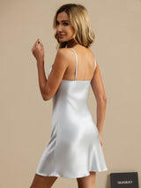 [Lichtblauw] SilkSilky-NL Spaghetti Strap V Neck Nachthemd 002