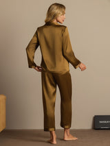 [Bruin] SilkSilky-NL Long Sleeve Lapel Collar Dames Pyjama Set 002