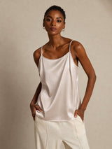 [Beige] SilkSilky-NL Spaghetti Strap Cami-Top 001