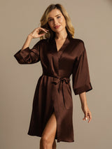 [Koffie] SilkSilky-NL 3/4 Sleeve Dames Kamerjas 004