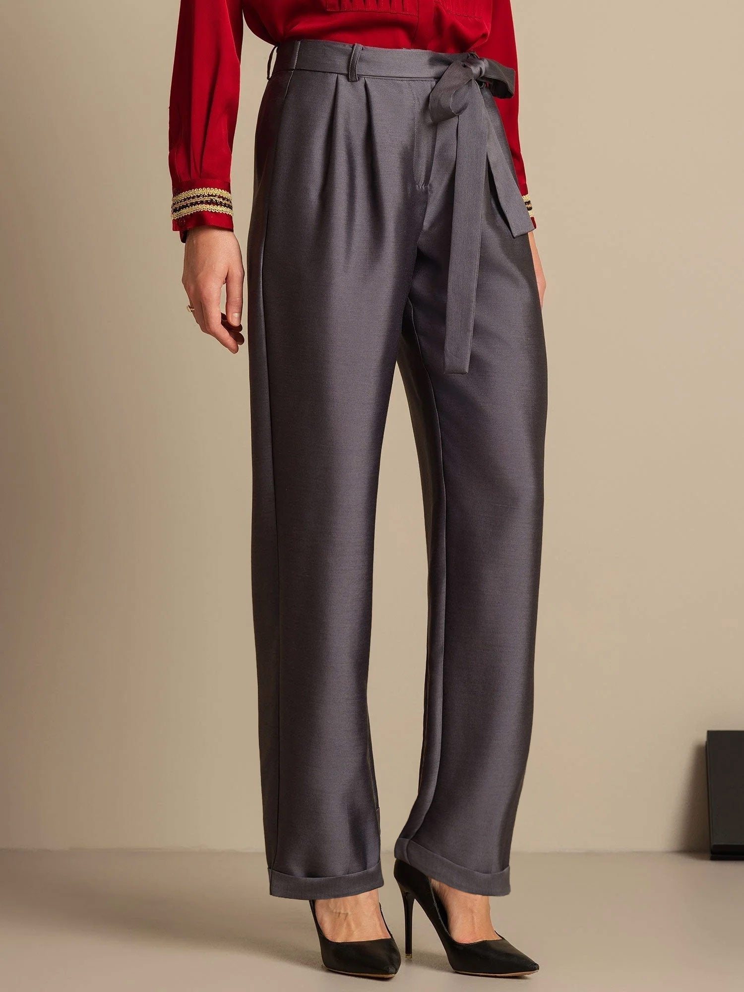 [Grijs] SilkSilky-NL 32Momme Zijde Womens Pants 003