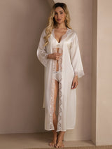 [Wit] SilkSilky-NL 3/4 Sleeve Womens Robe 007