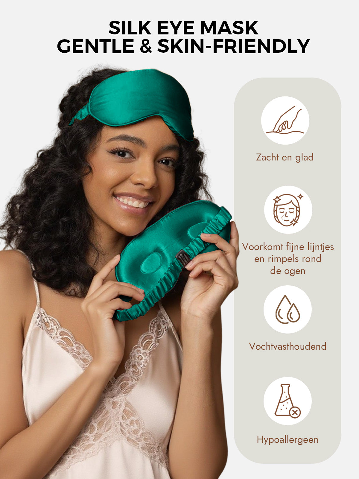 [Donkergroen] SilkSilky-NL Zijde Eye Mask 003
