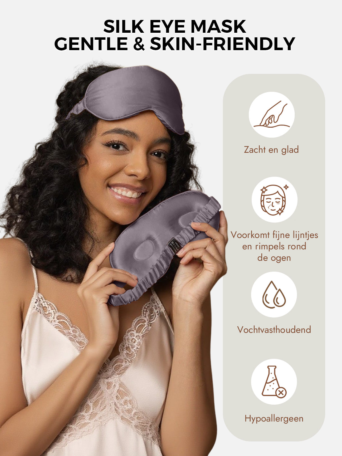 [Donkergrijs] SilkSilky-NL Zijde Eye Mask 003