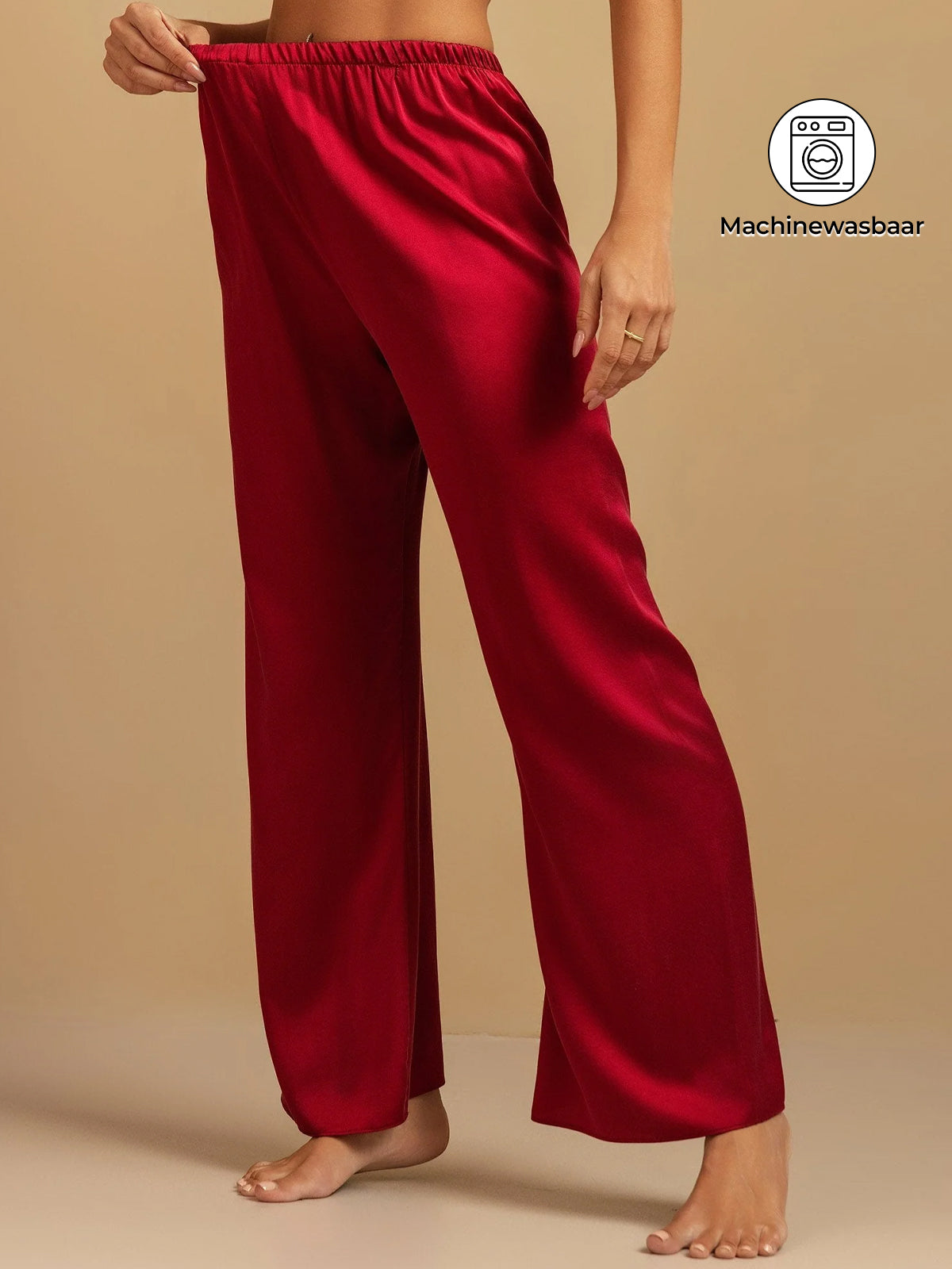 [Wijn] SilkSilky-NL 19Momme Zijde Womens Sleep Bottoms 001