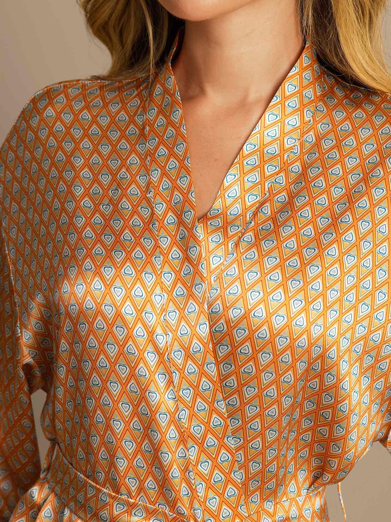 [Floral] SilkSilky-NL Womens Robe 008,