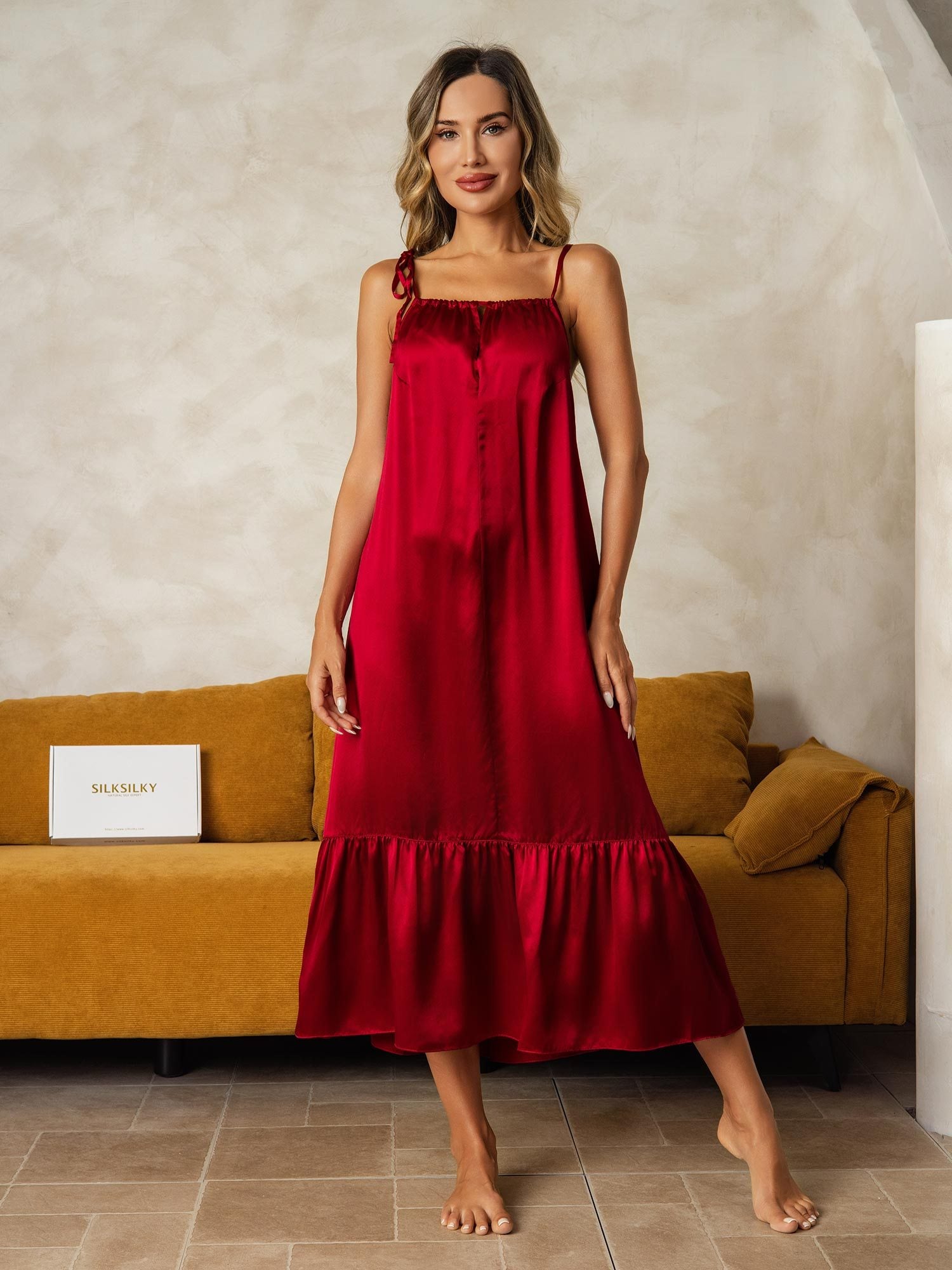 [Wijn] SilkSilky-NL Zijde Nightgown 001