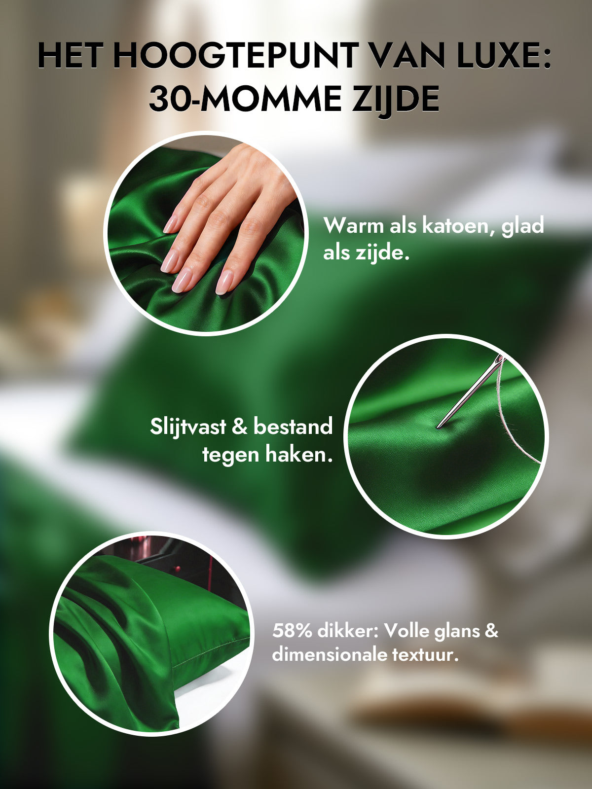 [Donkergroen] SilkSilky-NL 30Momme Pillowcase 002