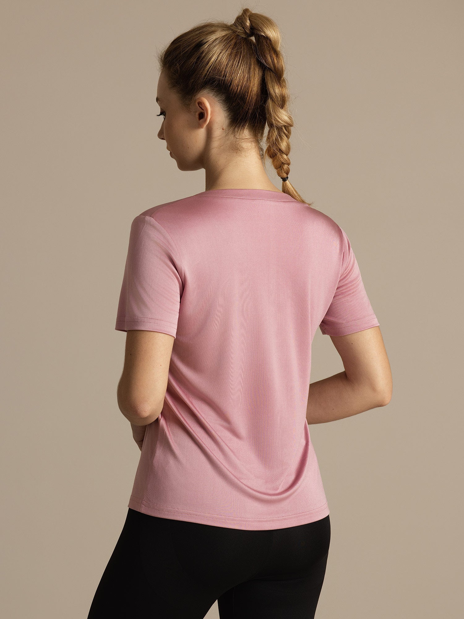 [Bleek Mauve] SilkSilky-NL Korte Mouw Dames T-Shirt 003