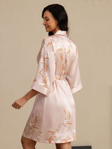 [Roze] SilkSilky-NL 19Momme 3/4 Mouw Dames Kamerjas 002