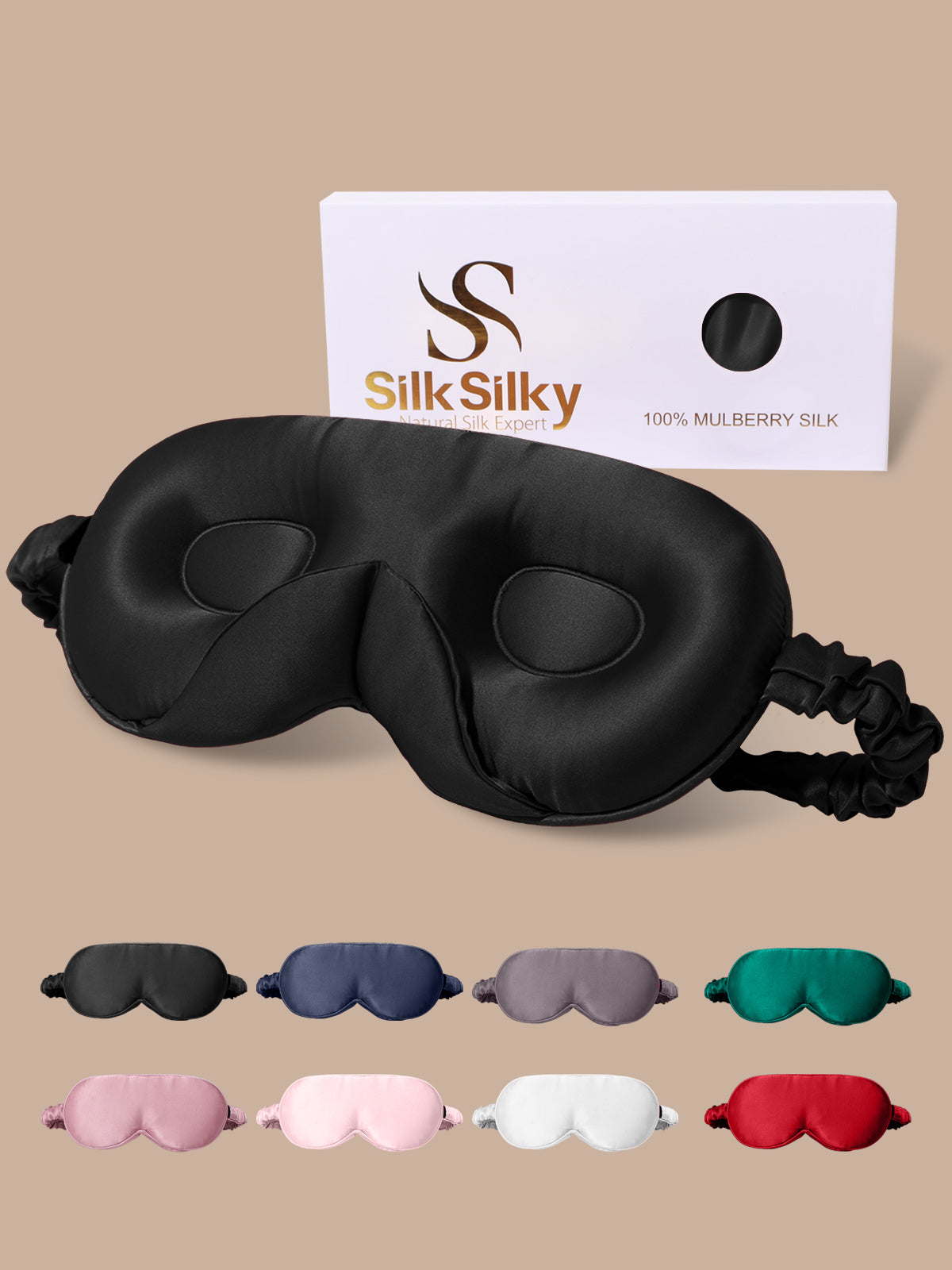 [Zwart] SilkSilky-NL Zijde Eye Mask 001