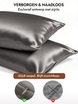[Donkergrijs] SilkSilky-NL 30Momme Pillowcase 006