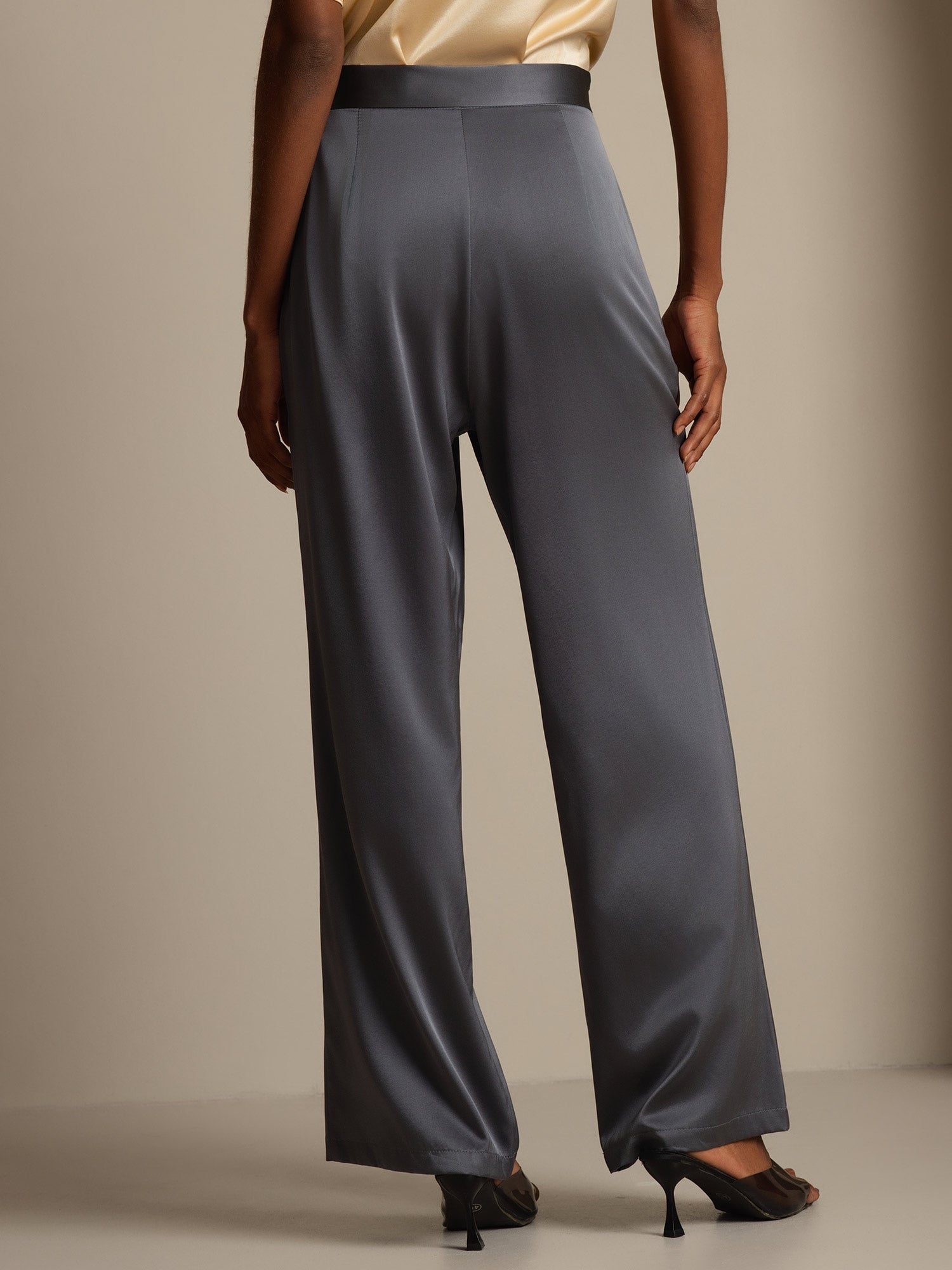 [Donkergrijs] SilkSilky-NL 19Momme Zijde Womens Pants 002,