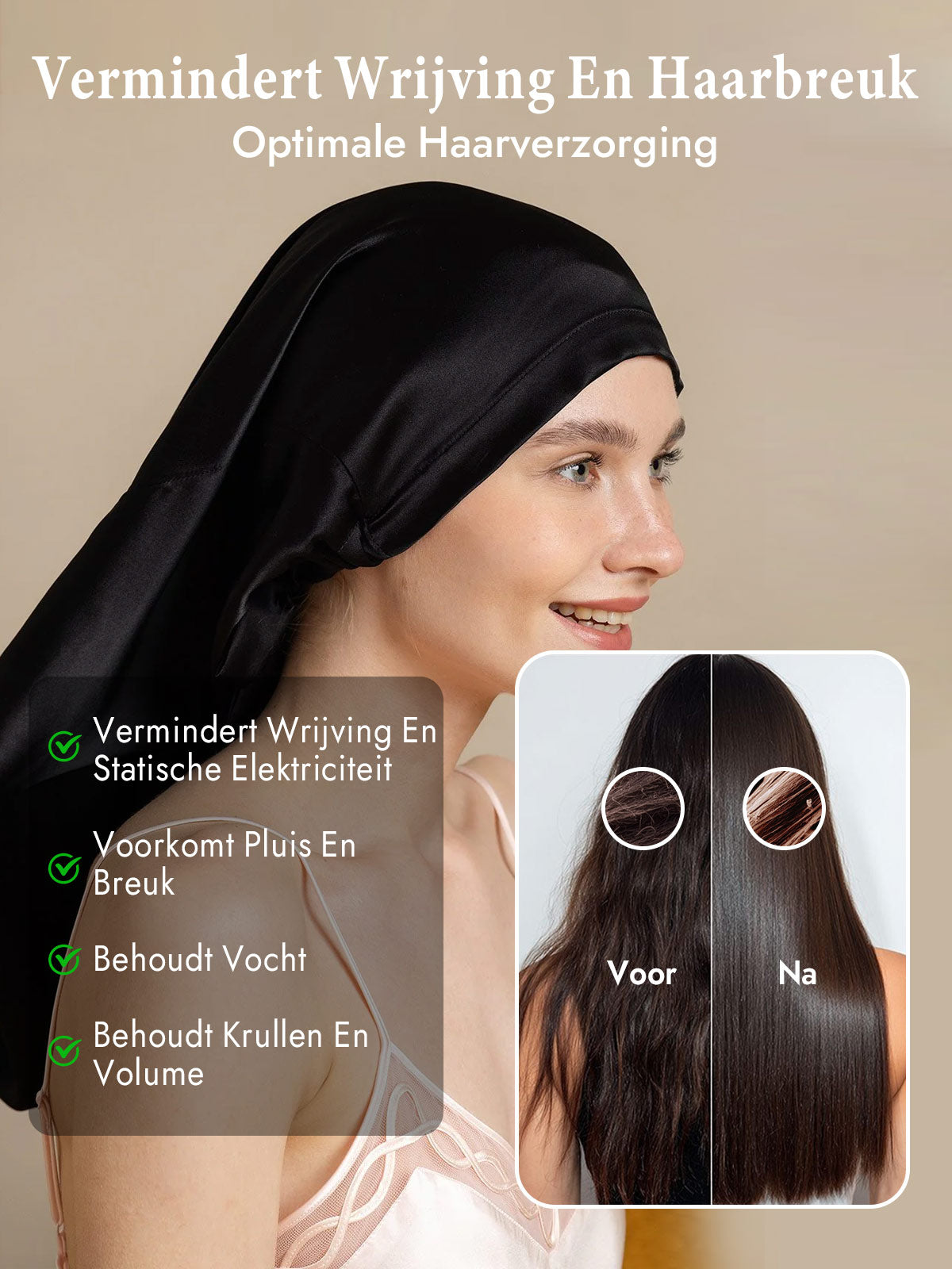 [Zwart] SilkSilky-NL Slaapmutsen 004