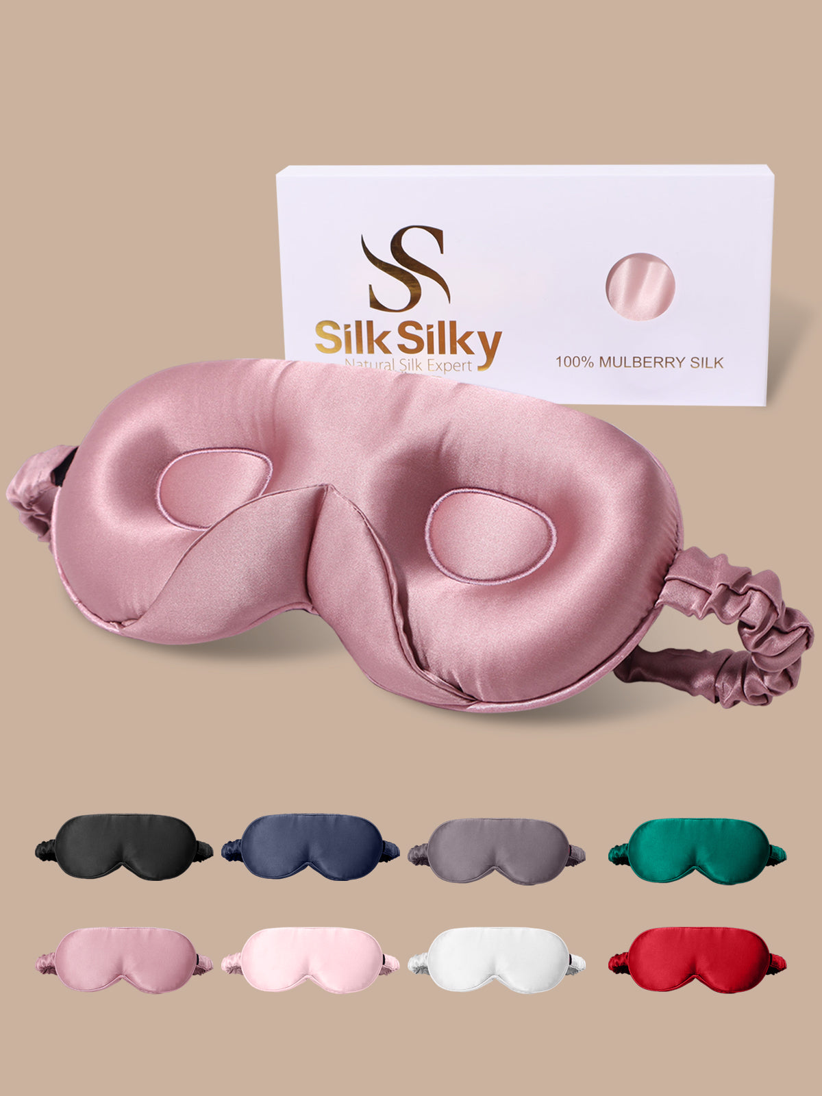 [Bleek Mauve] SilkSilky-NL Zijde Eye Mask 001