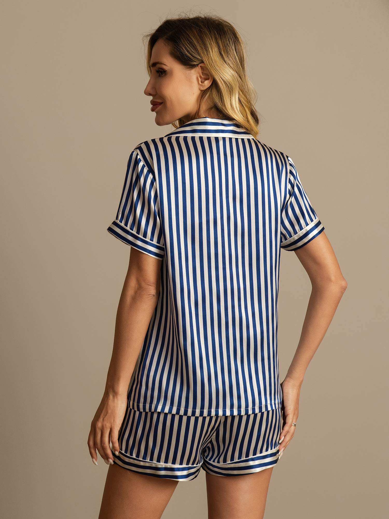 [Donkerblauw] SilkSilky-NL Womens Pajamas 002,