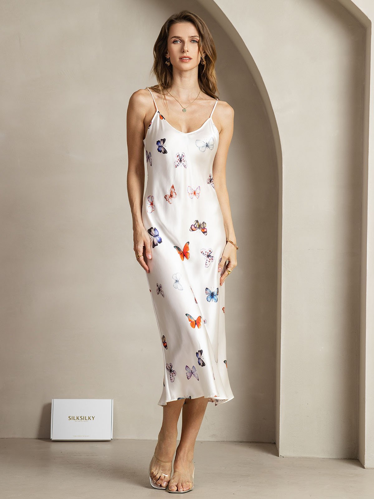 [WitteVlinder] SilkSilky-NL 19Momme Zijde Dress 003