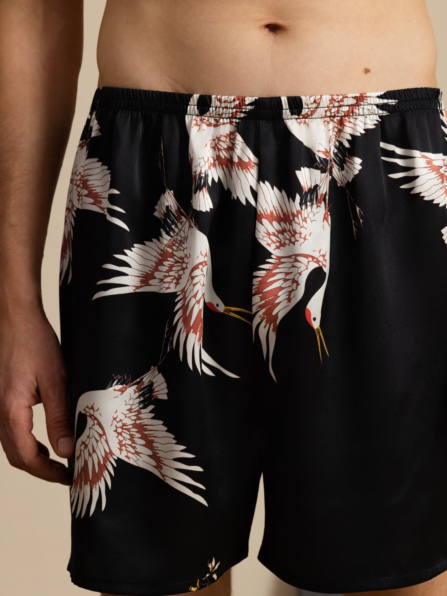 [Zwart] SilkSilky-NL 19Momme Mens Sleep Bottoms 004