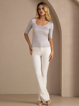 [Lichtgrijs] SilkSilky-NL Half Sleeve Dames T-Shirt 006