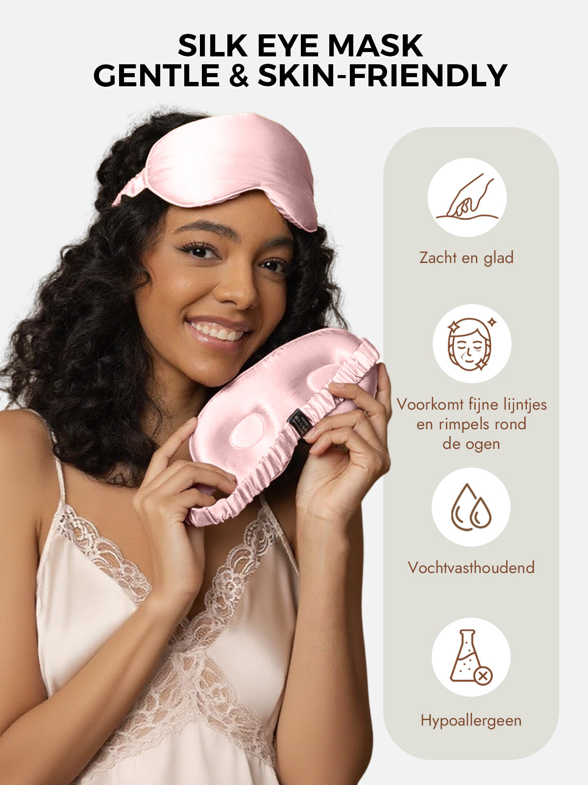 [Lichtgrijs] SilkSilky-NL Zijde Eye Mask 003