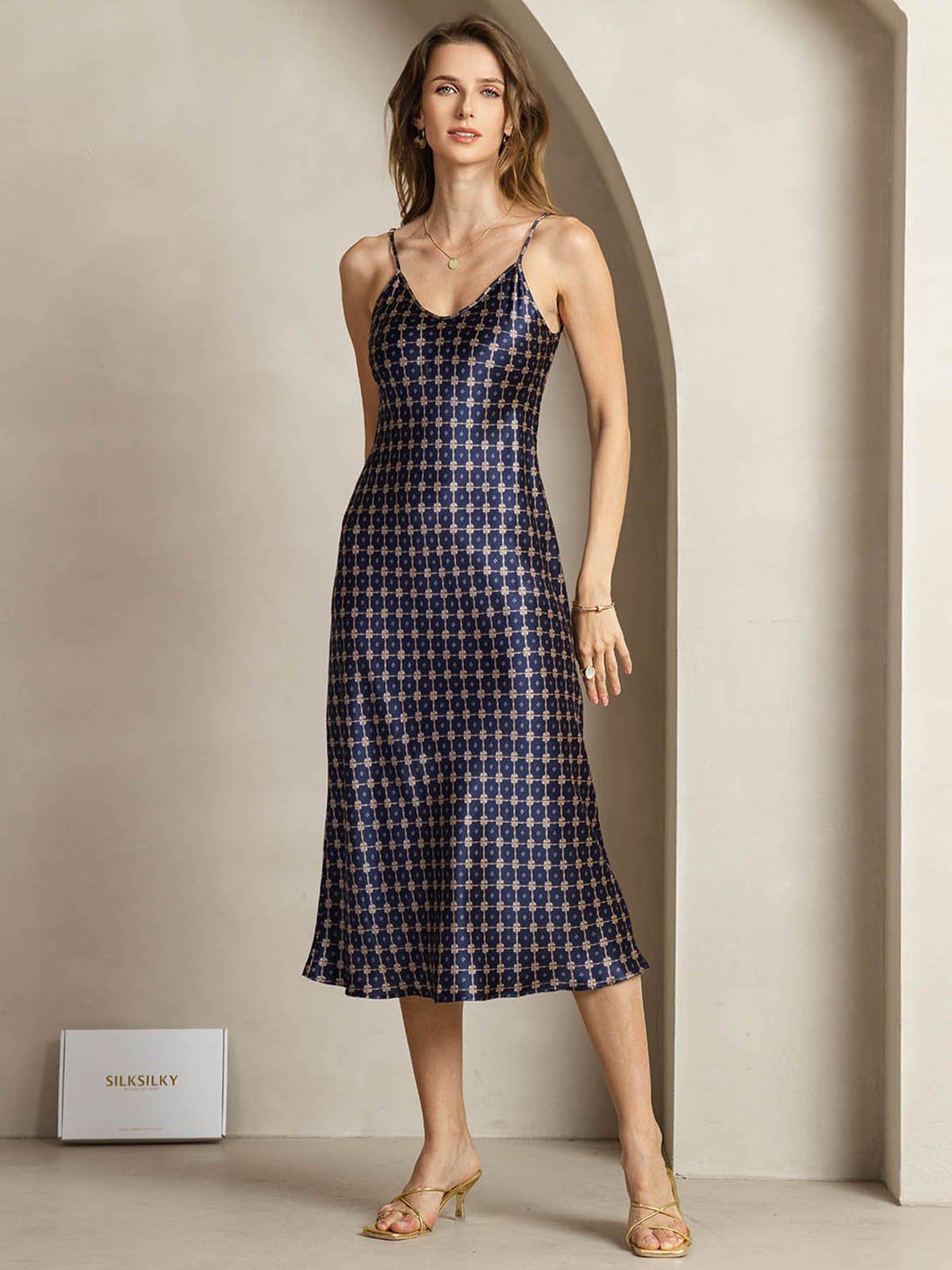 [MarineKetting] SilkSilky-NL 19Momme Zijde Dress 004