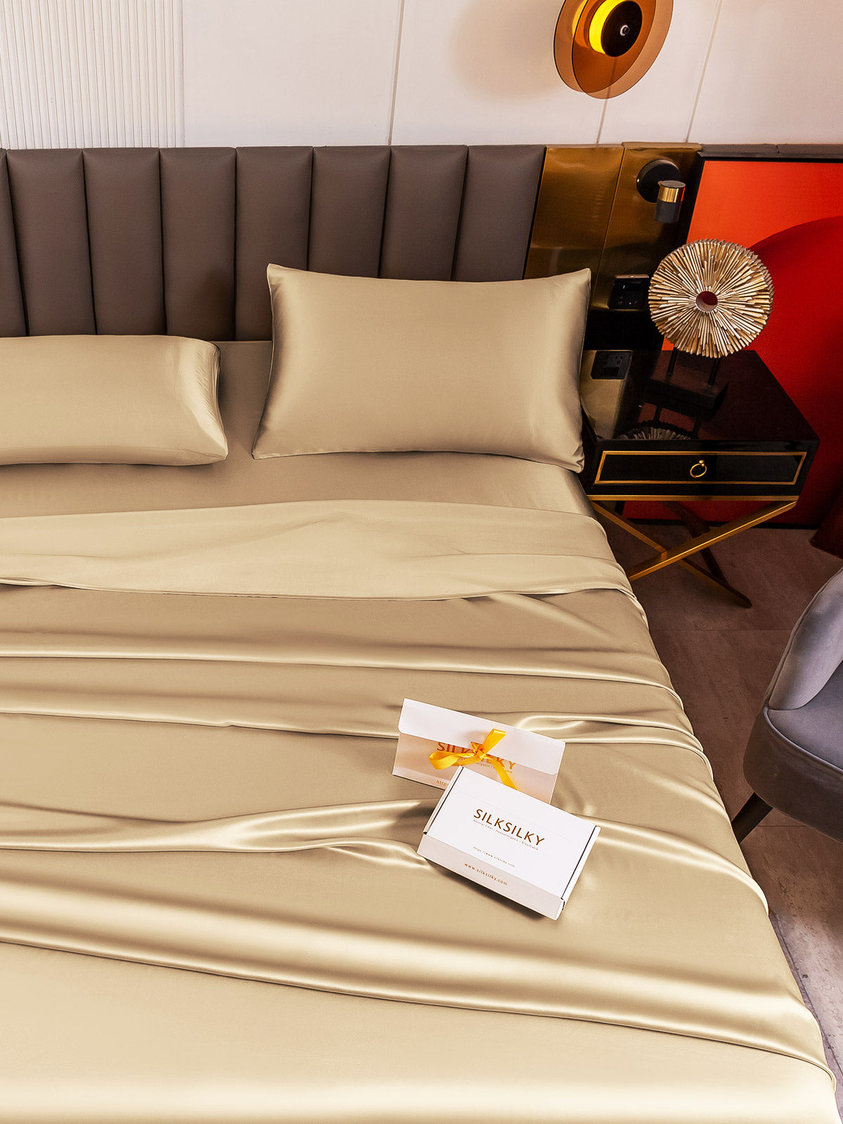 [Beige] SilkSilky-NL 19Momme Bedding Set 006