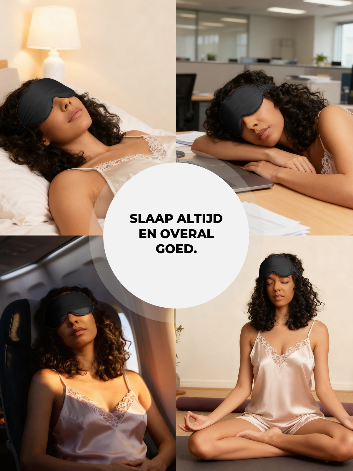 [Zwart] SilkSilky-NL Zijde Eye Mask 007