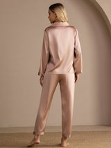 [Toscane] SilkSilky-NL Long Sleeve Lapel Collar Dames Pyjama Set 002