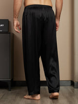 [Zwart] SilkSilky-NL Pure Silk Mens Sleep Bottoms 002